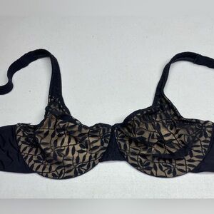 COPY - NWT Olga TAN/BLK No padding Bra, 38D. *P10